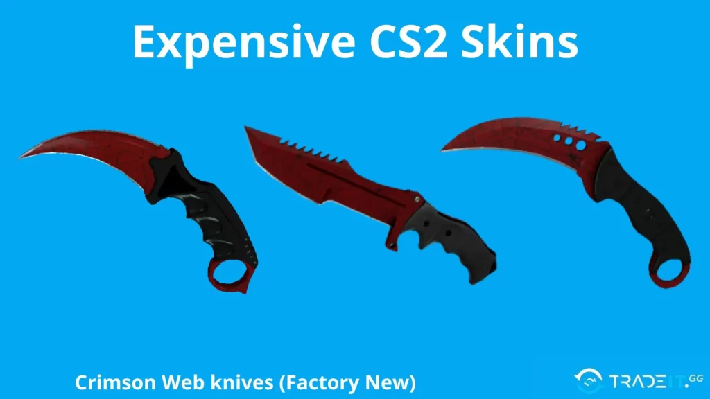 Most expensive cs2 skin - Crimson Web knives (Factory New)